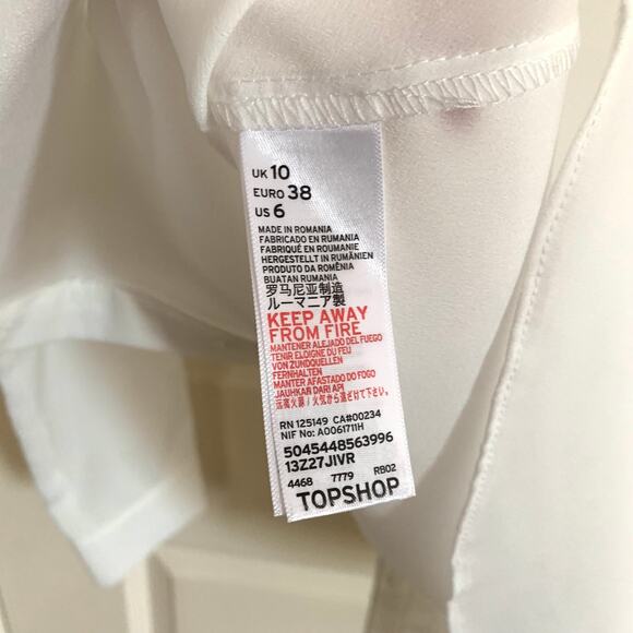 Topshop Pocket Detail Button Down Shirt in White - Picture 11 of 13